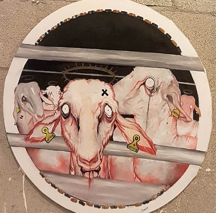 ציור הממחיש את המשלוחים החיים, להם יש קשר ישיר לכל החולי הקיים בעולם, נטלי ביני, ציירת